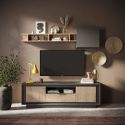 Meuble TV 2 portes 1 tiroir et 1 niche ANABELLA 2 LAVE CADIZ