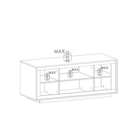 Buffet 207 cm 4 portes ANABELLA 2 BLANC BETON