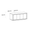 Buffet 207 cm 4 portes ANABELLA 2 BLANC BETON