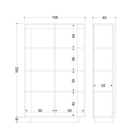 Buffet haut 2 portes ANABELLA 2 BLANC BETON