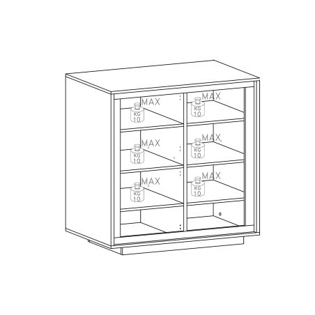 Buffet haut 2 portes ANABELLA 2 BLANC BETON