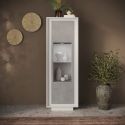Vitrine 1 porte ANABELLA 2 BLANC BETON