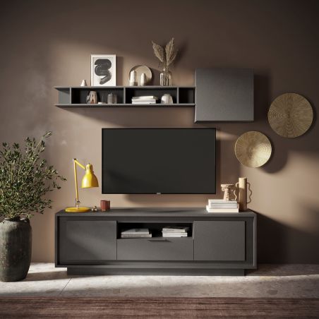 Meuble TV 2 portes 1 tiroir et 1 niche ANABELLA 2 LAVE