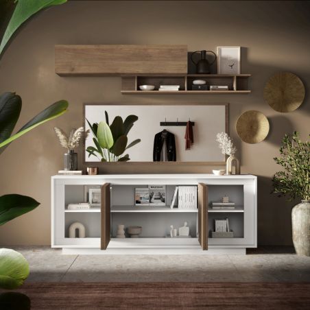 Buffet 207 cm 4 portes ANABELLA 2 BLANC MERCURE