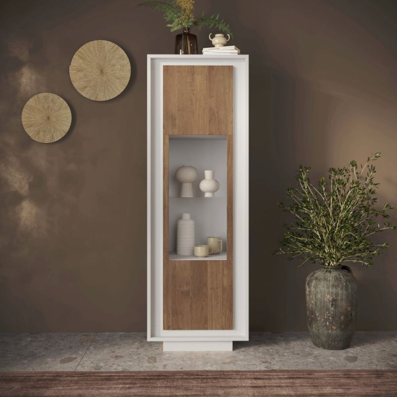 Vitrine 1 porte ANABELLA 2 BLANC MERCURE