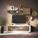 Meuble TV 2 portes 1 tiroir et 1 niche ANABELLA 2 BLANC MERCURE