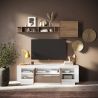 Meuble TV 2 portes 1 tiroir et 1 niche ANABELLA 2 BLANC MERCURE