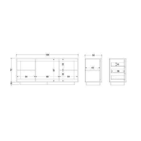 Buffet 2 portes 3 tiroirs ANABELLA 2 LAVE MERCURE