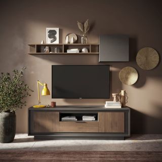 Meuble TV 2 portes 1 tiroir et 1 niche ANABELLA 2 LAVE MERCURE