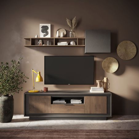 Meuble TV 2 portes 1 tiroir et 1 niche ANABELLA 2 LAVE MERCURE