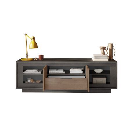 Meuble TV 2 portes 1 tiroir et 1 niche ANABELLA 2 LAVE MERCURE