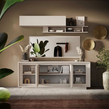 Buffet 207 cm 4 portes ANABELLA 2 CACHEMIRE MAT