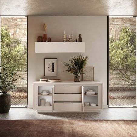 Buffet 2 portes 3 tiroirs ANABELLA 2 CACHEMIRE MAT