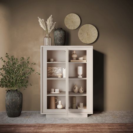 Buffet haut 2 portes ANABELLA 2 CACHEMIRE MAT