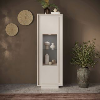 Vitrine 1 porte ANABELLA 2 CACHEMIRE MAT