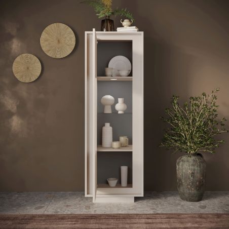 Vitrine 1 porte ANABELLA 2 CACHEMIRE MAT