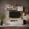 Meuble TV 2 portes 1 tiroir et 1 niche ANABELLA 2 CACHEMIRE MAT