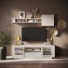 Meuble TV 2 portes 1 tiroir et 1 niche ANABELLA 2 CACHEMIRE MAT