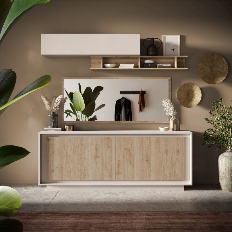 Buffet 207 cm 4 portes ANABELLA 2 CACHEMIRE MAT CADIZ
