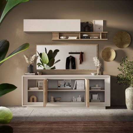 Buffet 207 cm 4 portes ANABELLA 2 CACHEMIRE MAT CADIZ