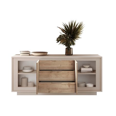 Buffet 2 portes 3 tiroirs ANABELLA 2 CACHEMIRE MAT CADIZ