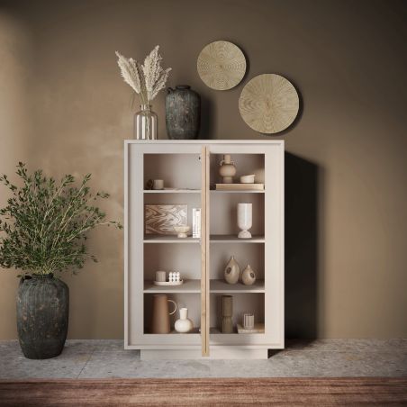 Buffet haut 2 portes ANABELLA 2 CACHEMIRE MAT CADIZ