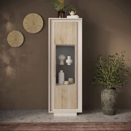 Vitrine 1 porte ANABELLA 2 CACHEMIRE MAT CADIZ
