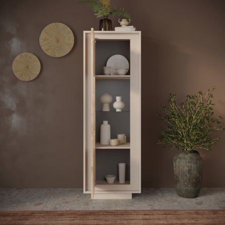 Vitrine 1 porte ANABELLA 2 CACHEMIRE MAT CADIZ