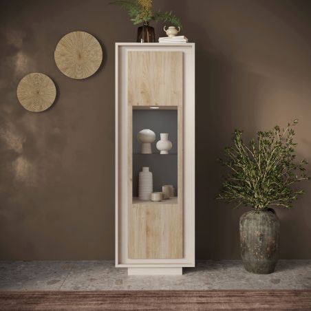 Vitrine 1 porte ANABELLA 2 CACHEMIRE MAT CADIZ