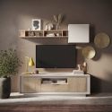 Meuble TV 2 portes 1 tiroir et 1 niche ANABELLA 2 CACHEMIRE MAT CADIZ