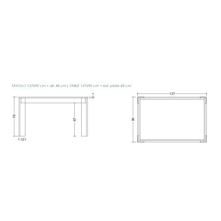 Table 137 cm extensible ANABELLA 2 CACHEMIRE