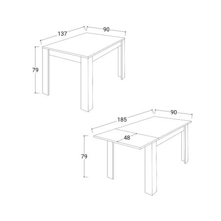 Table 137 cm extensible ANABELLA 2 CACHEMIRE