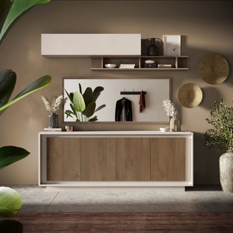 Buffet 207 cm 4 portes ANABELLA 2 CACHEMIRE MERCURE