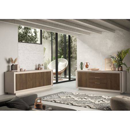 Buffet 207 cm 4 portes ANABELLA 2 CACHEMIRE MERCURE
