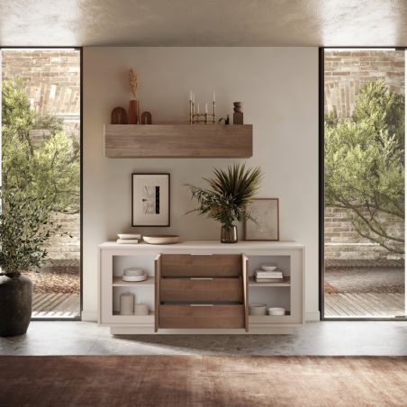 Buffet 2 portes 3 tiroirs ANABELLA 2 CACHEMIRE MERCURE