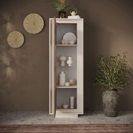 Vitrine 1 porte ANABELLA 2 CACHEMIRE MERCURE