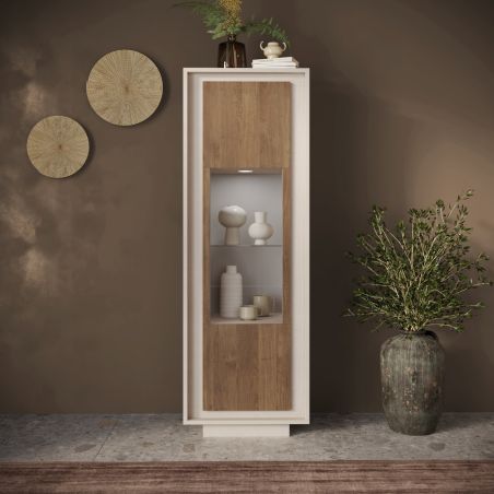 Vitrine 1 porte ANABELLA 2 CACHEMIRE MERCURE