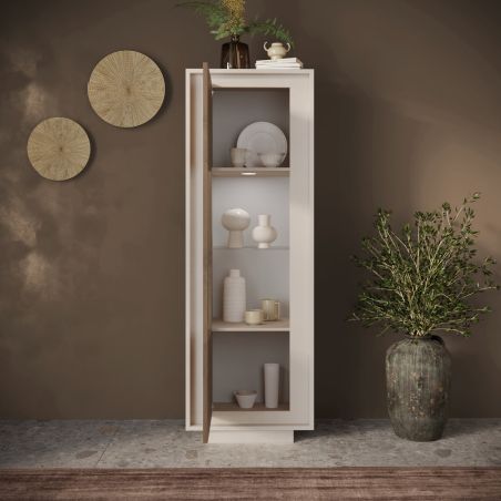Vitrine 1 porte ANABELLA 2 CACHEMIRE MERCURE