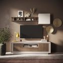 Meuble TV 2 portes 1 tiroir et 1 niche ANABELLA 2 CACHEMIRE MERCURE