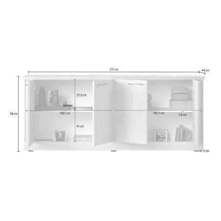 Buffet 211 cm CADMUS avec 4 portes