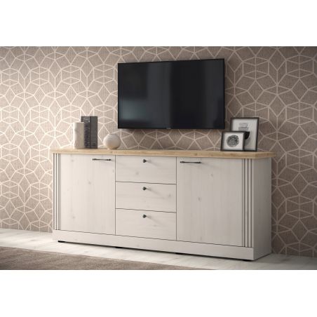Buffet 211 cm CADMUS avec 2 portes et 3 tiroirs