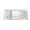 Buffet 211 cm CADMUS avec 2 portes et 3 tiroirs