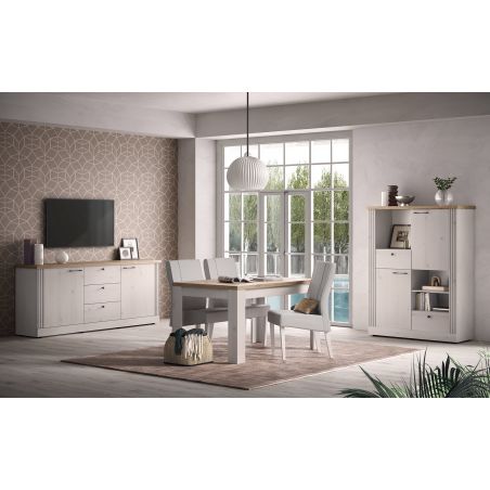 Buffet 211 cm CADMUS avec 2 portes et 3 tiroirs