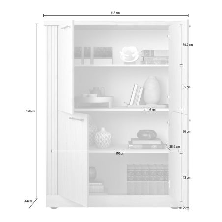Buffet haut CADMUS avec 4 portes