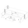 Meuble TV 211 cm CADMUS avec 2 portes, 1 tiroir et 1 niche