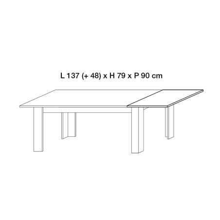 Table de repas 137 cm extensible CADMUS