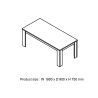 Table 190 cm THEMIS en décor chêne ivoire