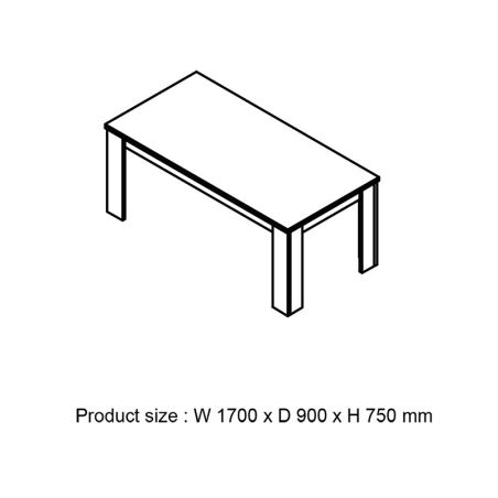 Table 170 cm THEMIS en décor chêne ivoire