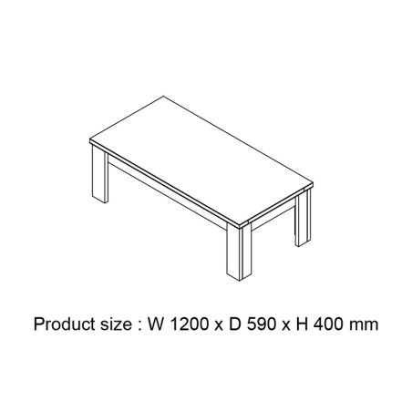 Table basse 120 cm THEMIS en décor chêne ivoire