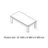 Table basse 120 cm THEMIS en décor chêne ivoire
